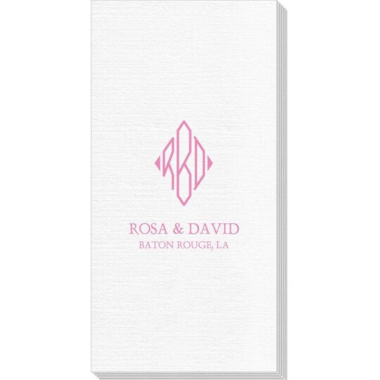 Shaped Diamond Monogram with Text Deville Guest Towels